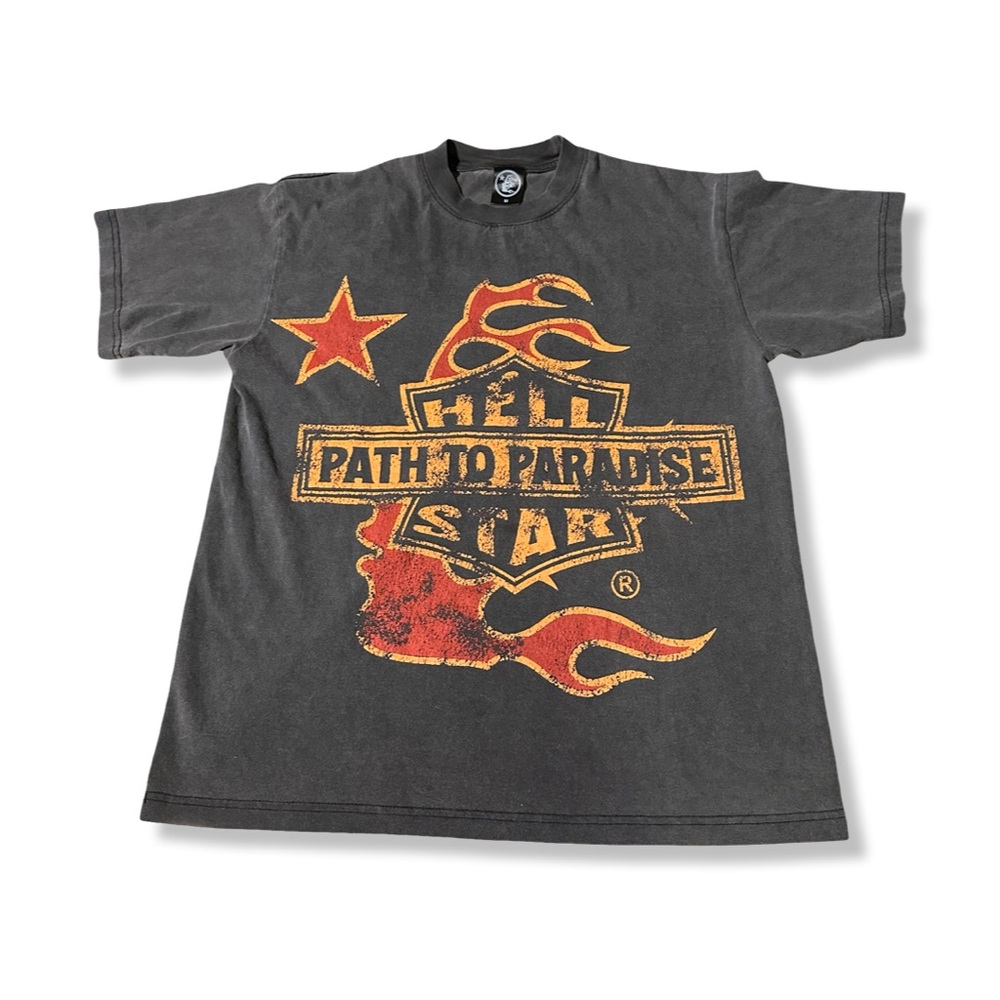 HELLSTAR STUDIOS BIKER TOUR TEE GREY Size Medium